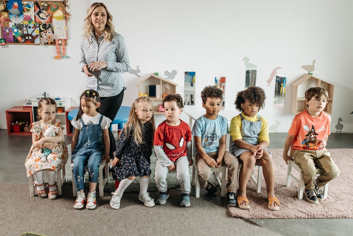 Placeholder photo of school-age children learning together