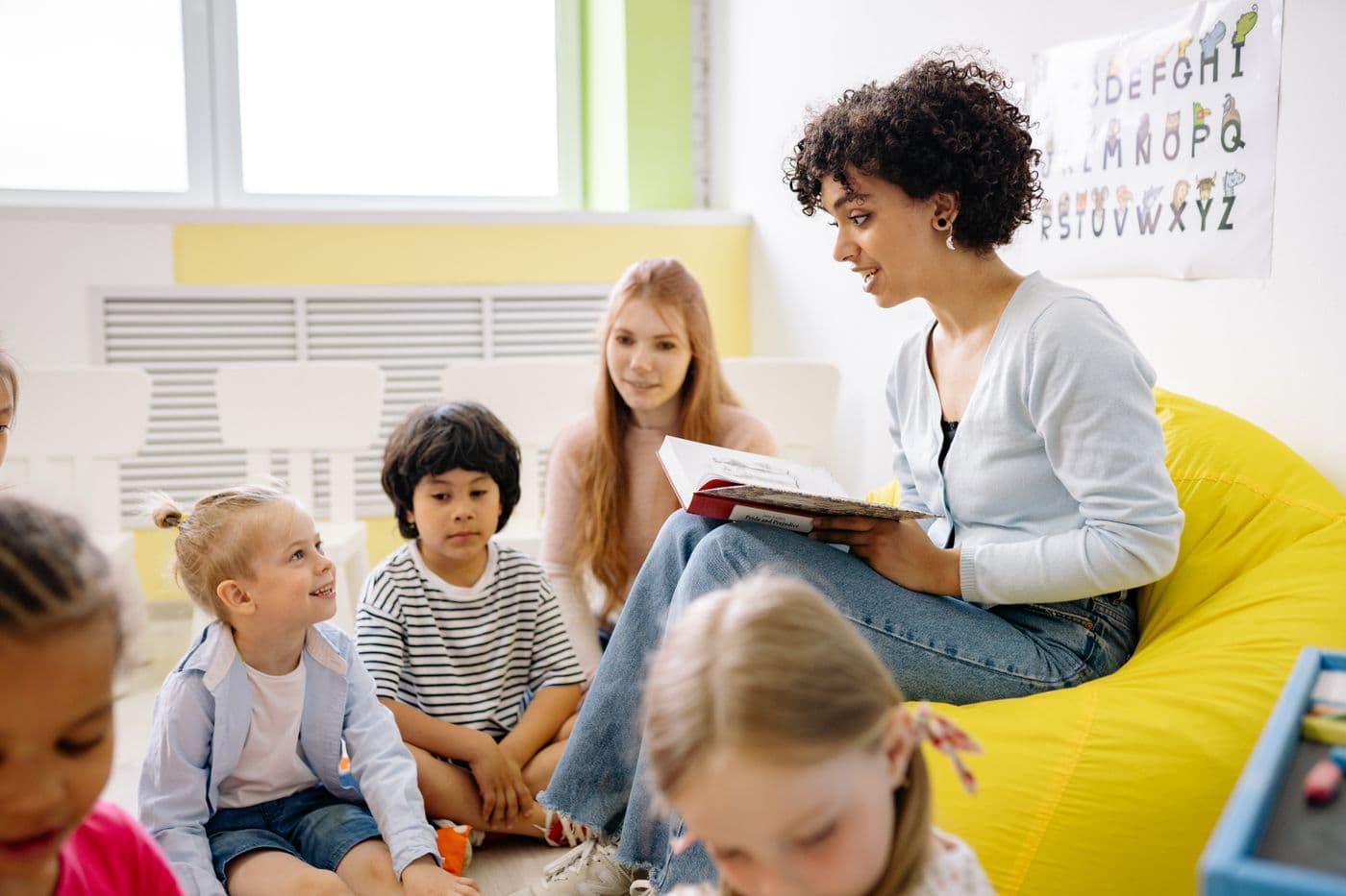 Placeholder photo of a young child in a play space